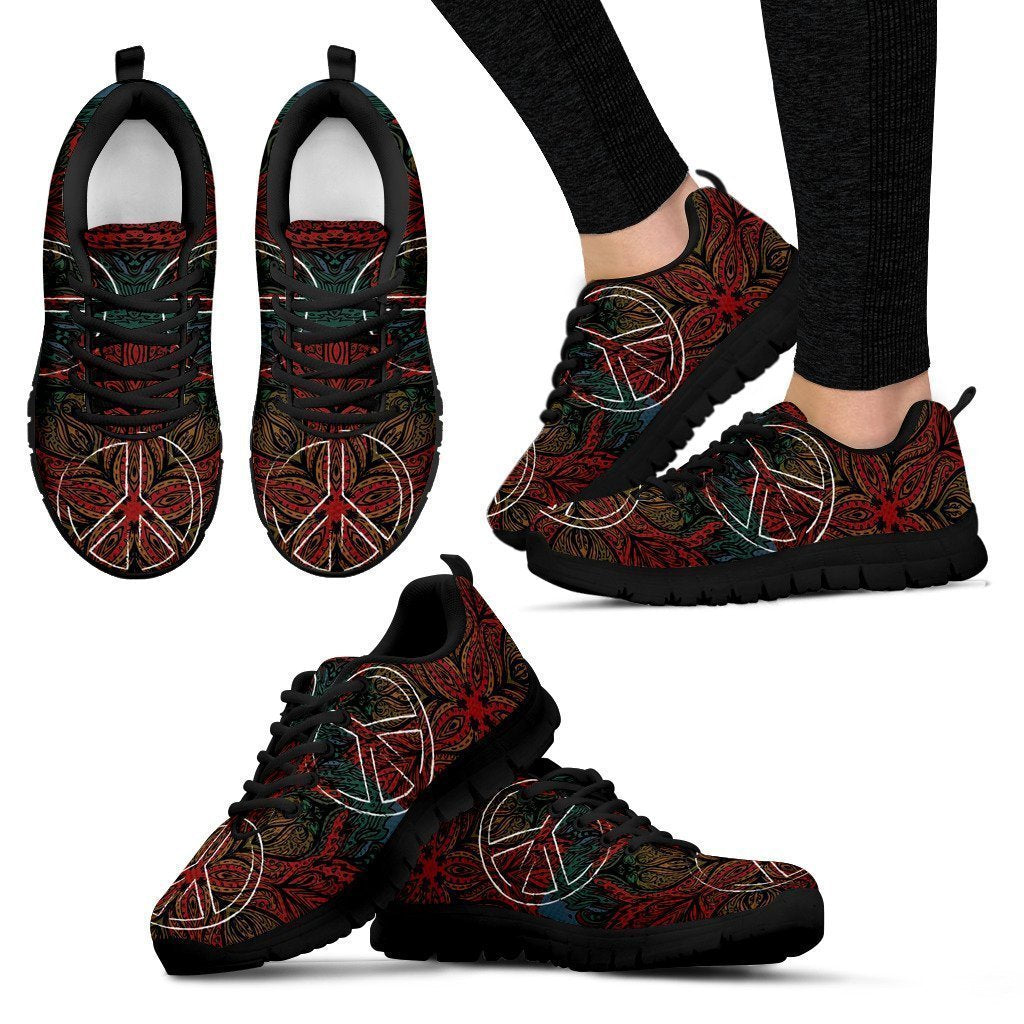Hippie dark red Women's Sneakers-Shoes-HD09-Women's Sneakers-US5 (EU35)-Vibe Cosy™