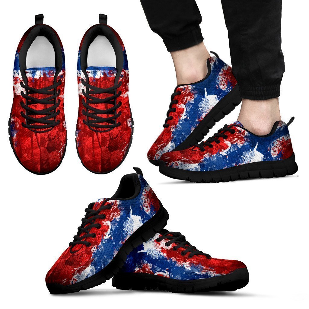 NORWAY FLAG BLACK SHOE MEN'S-6teenth World™-Men's Sneakers-US5 (EU38)-Vibe Cosy™