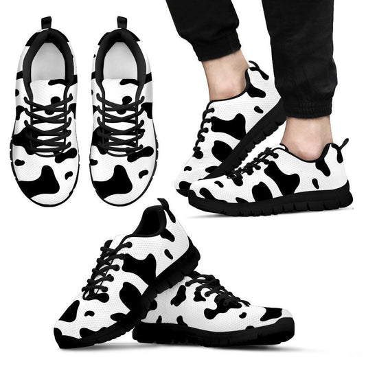 Cows Pattern Shoes-HbArts-Men's Sneakers - Black - Shoes Cows-US5 (EU38)-Vibe Cosy™