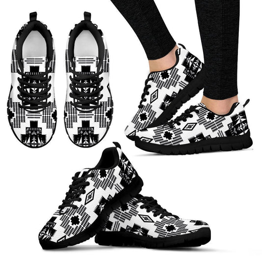 Seven Tribes White and Black Women's Sneakers-6teenth World™-Women's Sneakers-US5 (EU35)-Vibe Cosy™