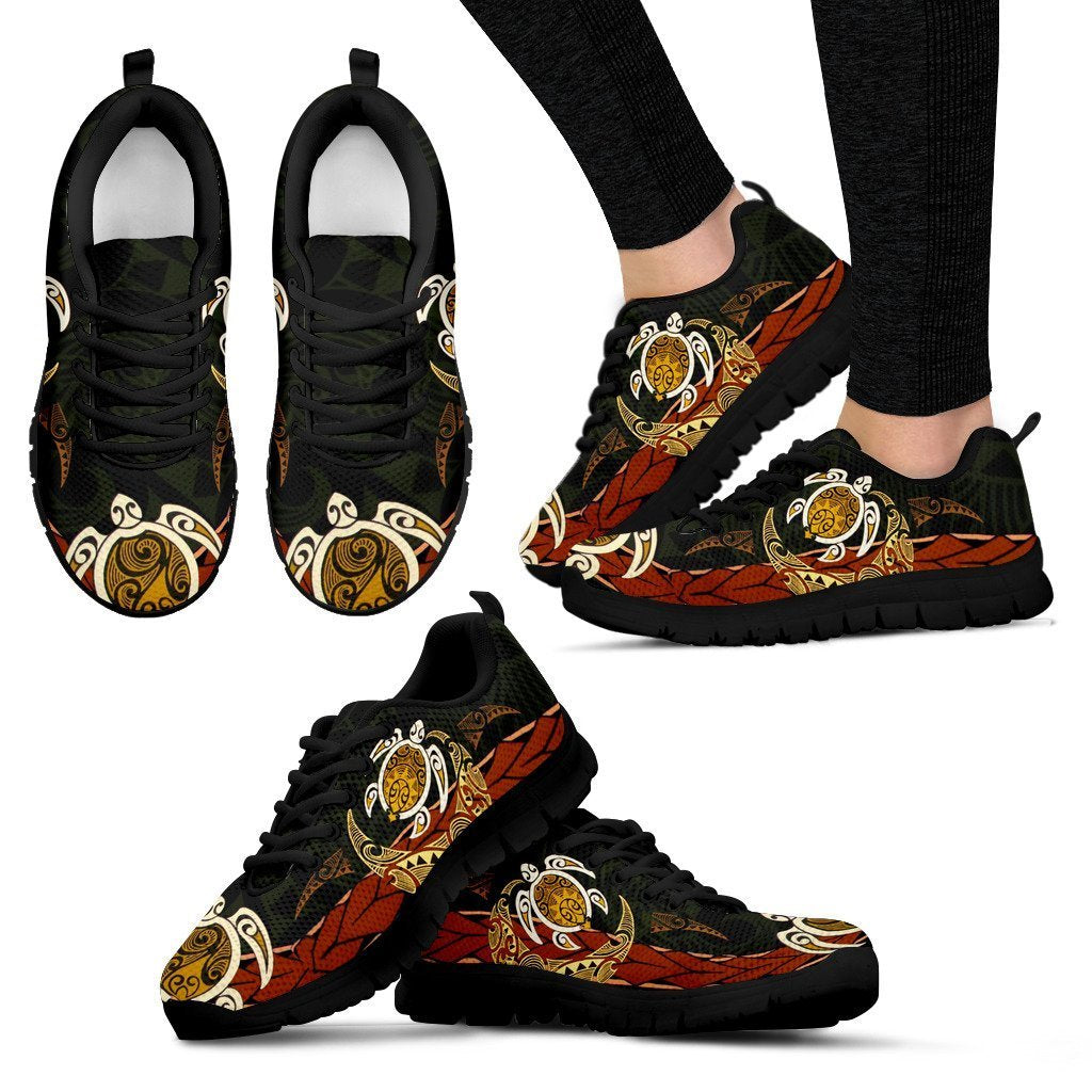Turtle Polynesian Sneakers - AH-SNEAKERS-Alohawaii-Women's Sneakers-US5 (EU35)-Black-Vibe Cosy™