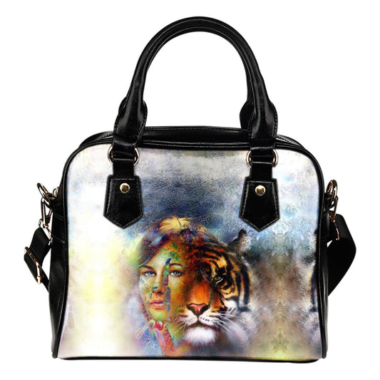 Donna Tigre - Borsa con Manici e Tracolla -Amaze Style™-Donna Tigre - Borsa con Manici e Tracolla -Vibe Cosy™