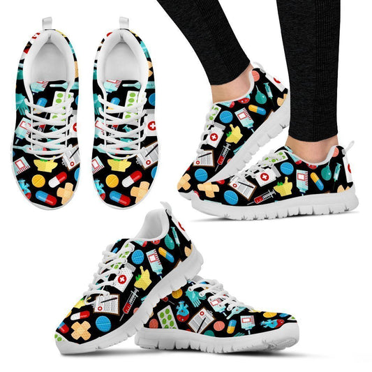 Pharmacy Technician Women's Sneakers Style 1 (White)-6teenth World™-Women's Sneakers-US5 (EU35)-Vibe Cosy™