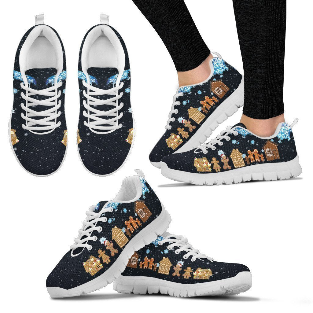 Ginger Bread Christmas Women's Sneakers-6teenth World™-Women's Sneakers-US5 (EU35)-Vibe Cosy™