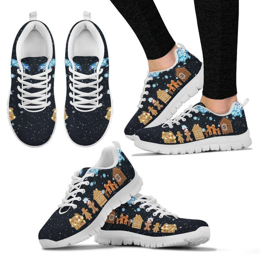 Ginger Bread Christmas Women's Sneakers-6teenth World™-Women's Sneakers-US5 (EU35)-Vibe Cosy™