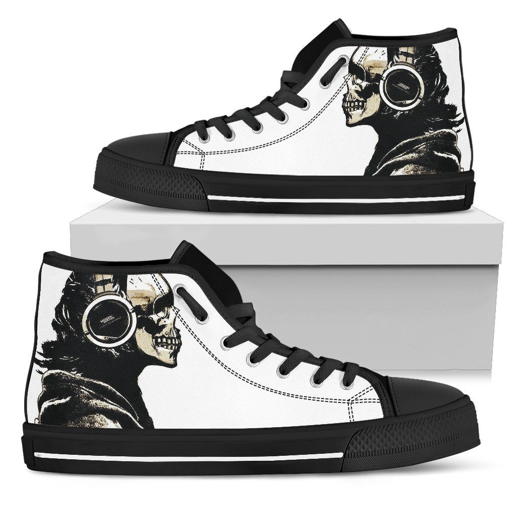 Skull Shoes-Shoes-6teenth Outlet-Womens High Top - Black - Skull shoes-US5.5 (EU36)-Vibe Cosy™