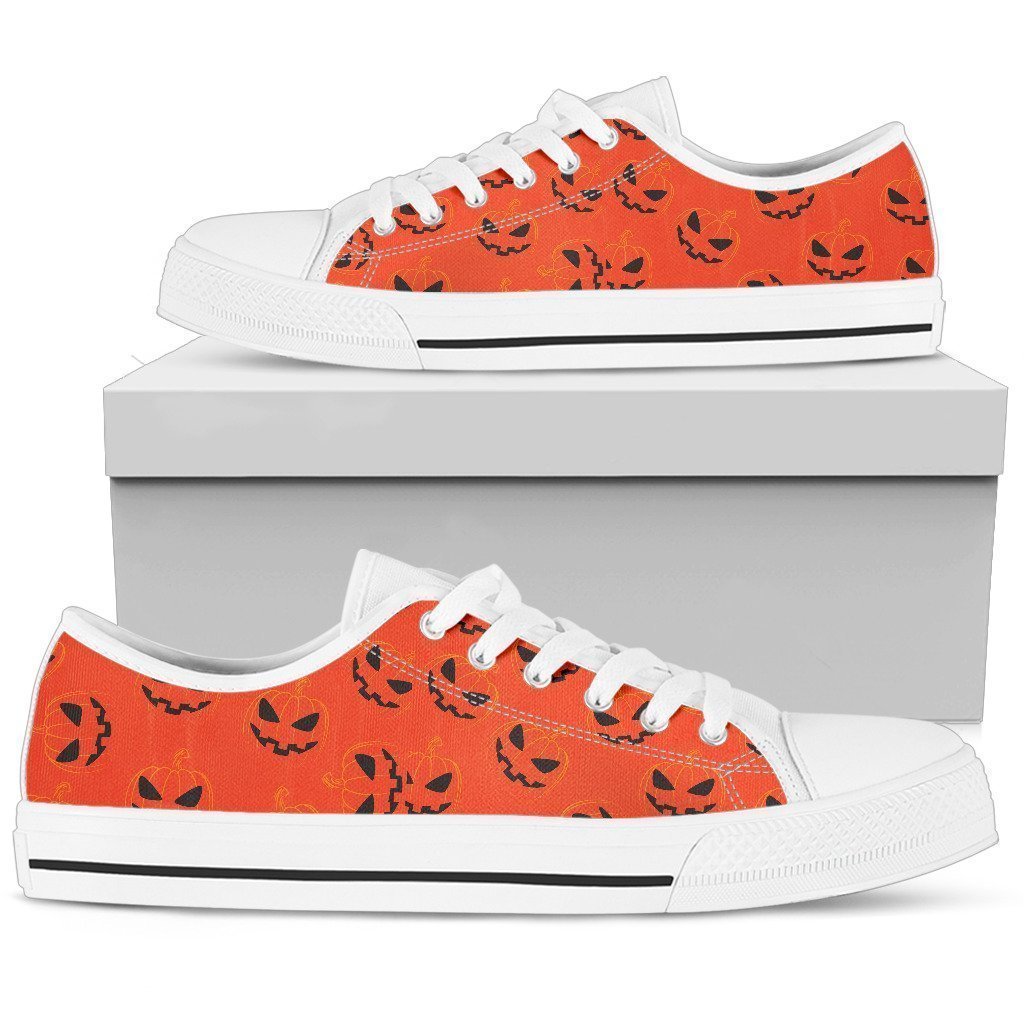 White Jack o Lantern Women's Low Top Shoe-6teenth World™-Women's Low Top Shoe-US5.5 (EU36)-Vibe Cosy™
