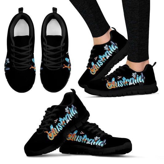 Australia Shoes With Symbol Sneakers Black/White NN8-SNEAKERS-HP Arts-Women's Sneakers - Black - 1-US5 (EU35)-Black-Vibe Cosy™