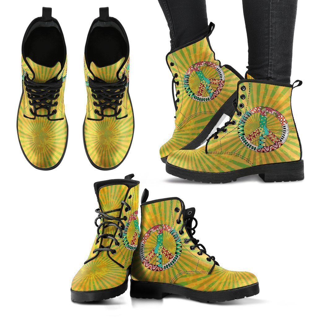 Hippie Peace Women's Leather Boots-Shoes-HD09-Women's Leather Boots-US5 (EU35)-Vibe Cosy™