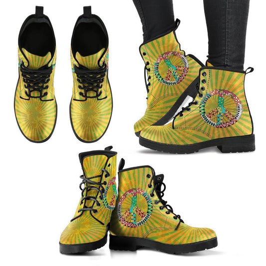 Hippie Peace Women's Leather Boots-Shoes-HD09-Women's Leather Boots-US5 (EU35)-Vibe Cosy™