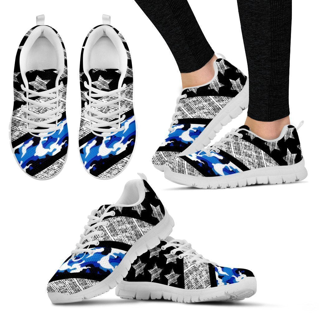 Thin Navy Line (White) Women's Sneakers-6teenth World™-Women's Sneakers-US5 (EU35)-Vibe Cosy™