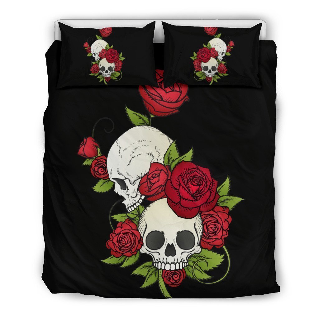 Skulls and Roses Bedding Set-6teenth World™-Bedding Set-US Twin-Vibe Cosy™