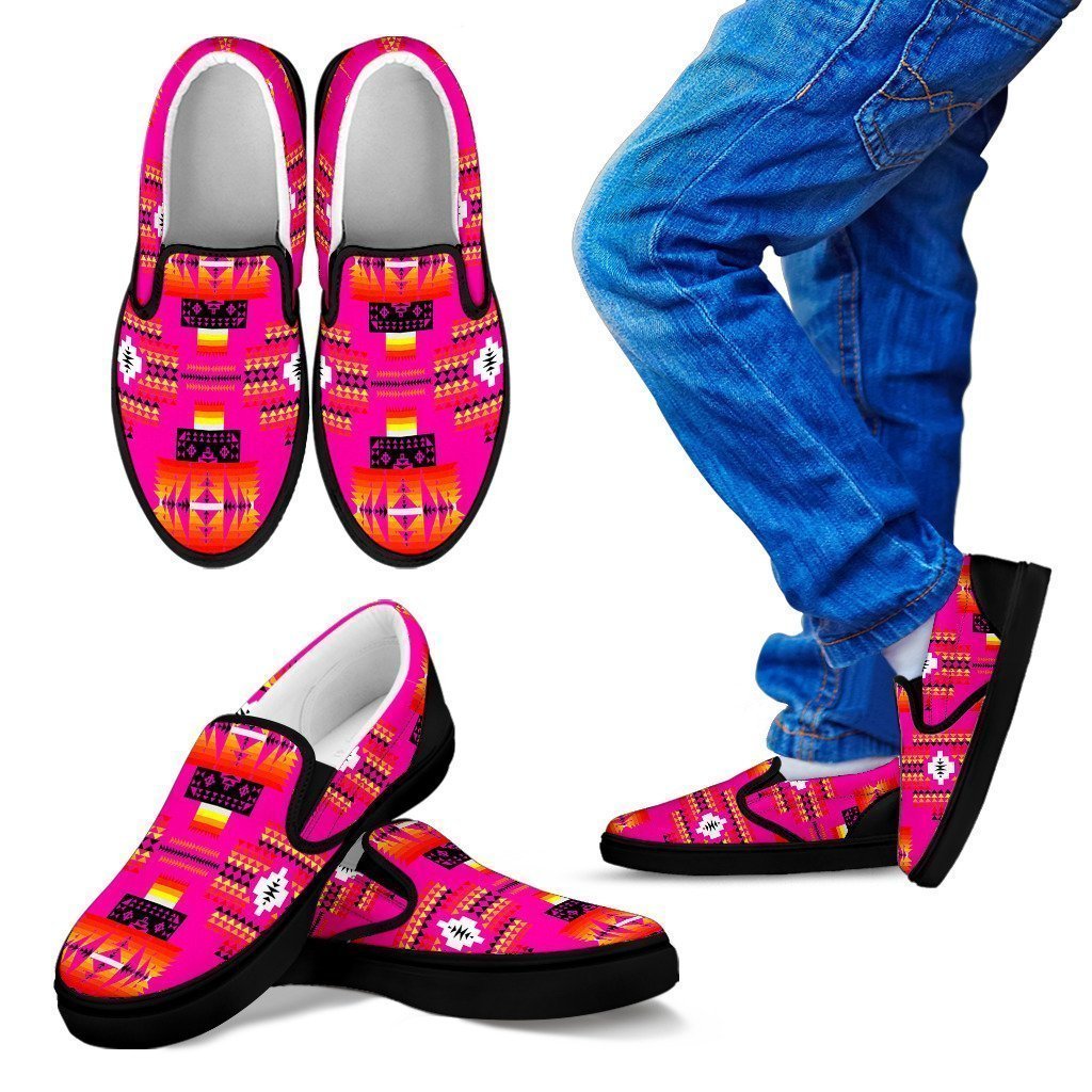 Seven Tribes Pink Sopo Kid's Slip Ons-6teenth World™-Kid's Slip Ons-11 CHILD (EU28)-Vibe Cosy™