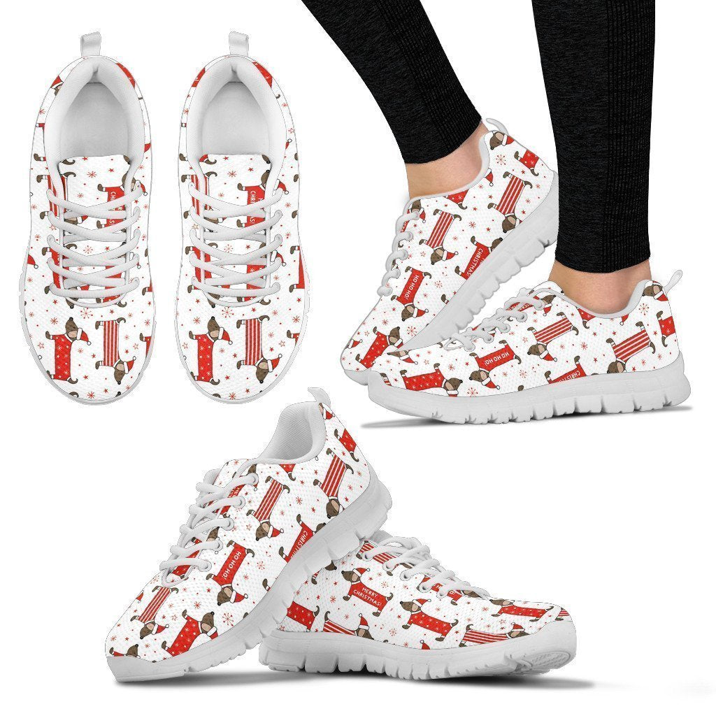 Dachshund Christmas Women's Sneakers-6teenth World™-Women's Sneakers-US5 (EU35)-Vibe Cosy™