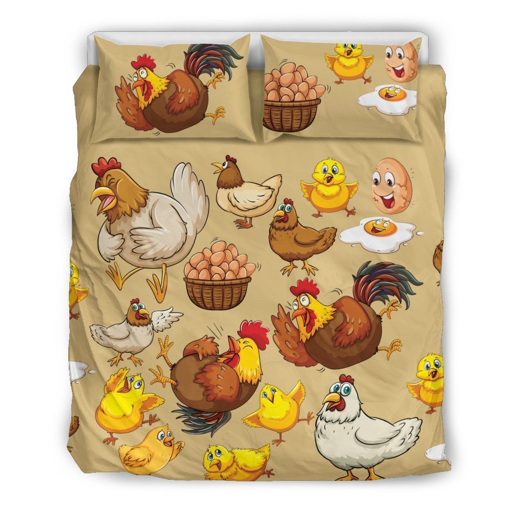 Funny Chicken & Egg Bedding Set-6teenth World™-Bedding Set-US Twin-Vibe Cosy™