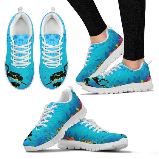 Scuba Diver Women's Sneakers-6teenth World™-Women's Sneakers-US5 (EU35)-Vibe Cosy™