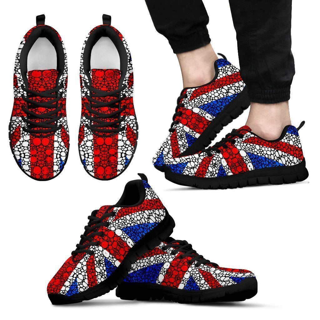 BRITAIN FLAG BLACK SHOE Men's Sneakers-6teenth World™-Men's Sneakers-US5 (EU38)-Vibe Cosy™