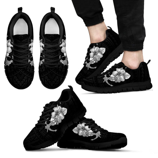 Hibiscus Polynesian Sneakers - AH-SNEAKERS-Alohawaii-Men's Sneakers-US5 (EU38)-Black-Vibe Cosy™