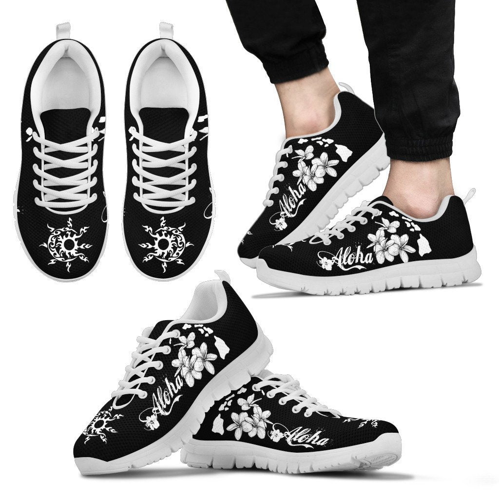 Aloha Map And Hibiscus Sneakers - AH-SNEAKERS-Alohawaii-Men's Sneakers-US5 (EU38)-White-Vibe Cosy™