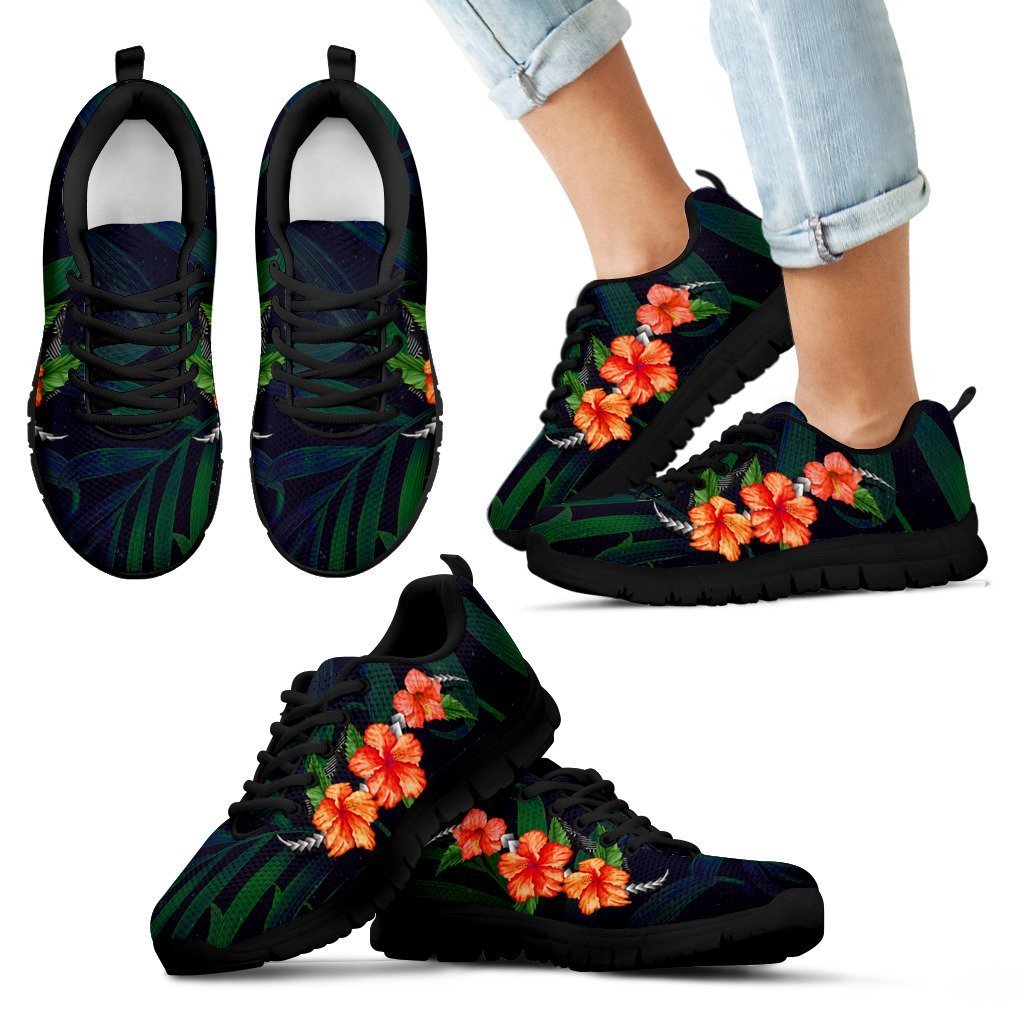 Hibiscus Sneakers 01 - AH-SNEAKERS-Alohawaii-Kid's Sneakers-11 CHILD (EU28)-Black-Vibe Cosy™