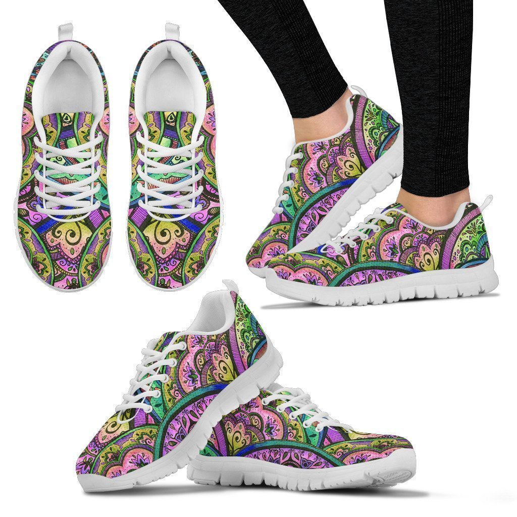 Mandala Feast Women's Sneakers-6teenth World™-Women's Sneakers-US5 (EU35)-Vibe Cosy™