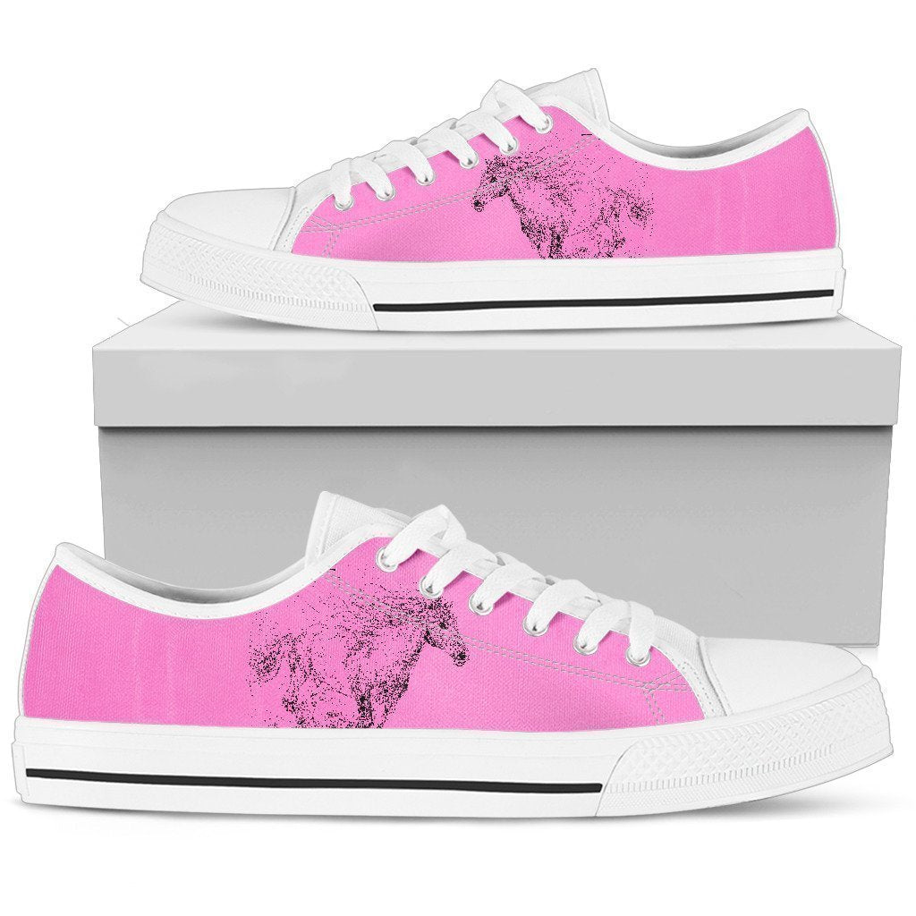 Horse Pink Women's Low Top Shoe-6teenth World™-Women's Low Top Shoe-US5.5 (EU36)-Vibe Cosy™