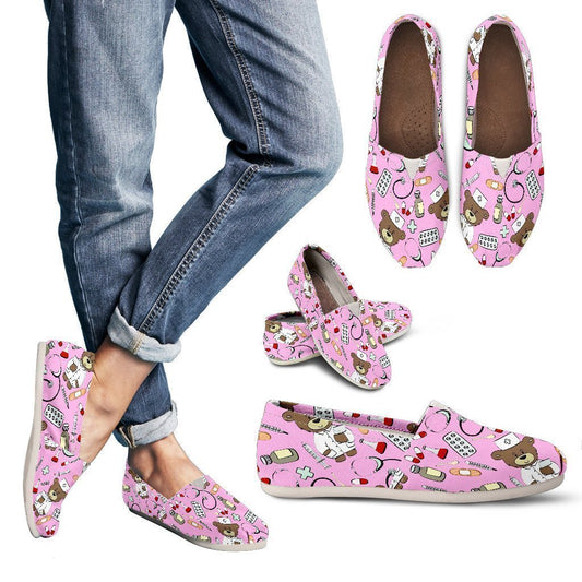 Nurse Bear Bubble Gum Women's Casual Shoes-6teenth World™-Women's Casual Shoes-US6 (EU36)-Vibe Cosy™