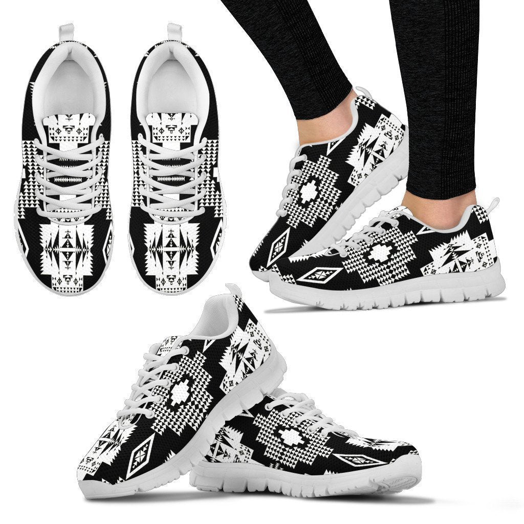 Seven Tribes Black with White Sopo Women's Sneakers-6teenth World™-Women's Sneakers-US5 (EU35)-Vibe Cosy™