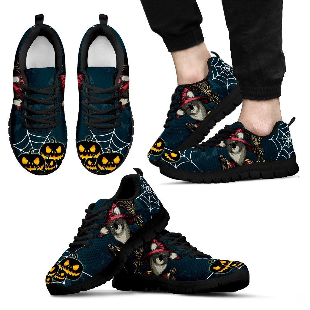 Australia shoes- Koala in halloween sneakers NN8-SNEAKERS-HP Arts-Men's Sneakers - Black - Australia shoes- Koala in halloween men's sneakers black NN8-US5 (EU38)-Vibe Cosy™