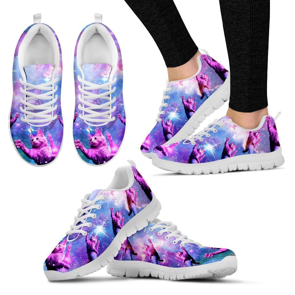 Cat In Space Women's Sneakers-6teenth World™-Women's Sneakers-US5 (EU35)-Vibe Cosy™