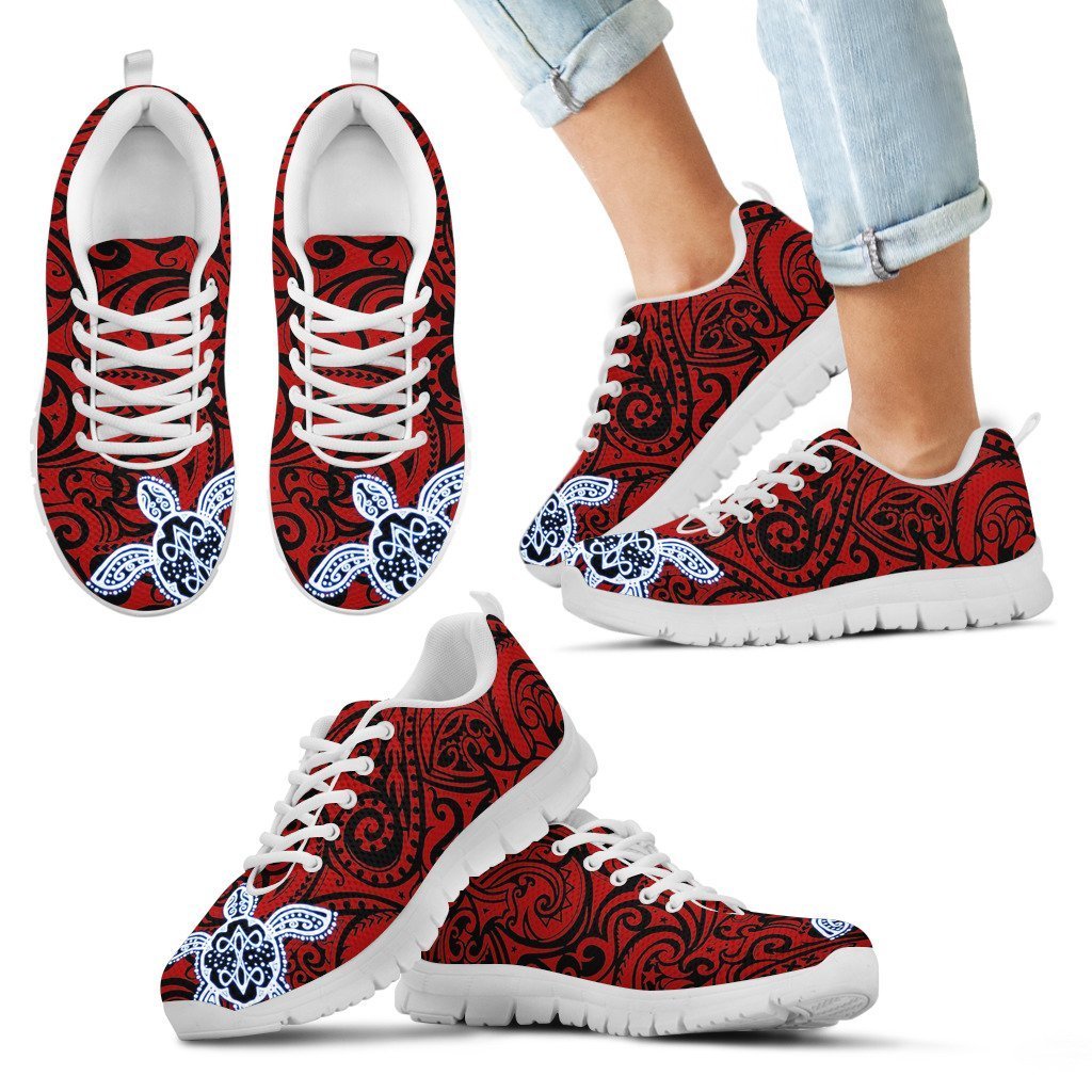 Turtle Poly Tribal Sneakers - AH-SNEAKERS-Alohawaii-Kid's Sneakers-11 CHILD (EU28)-White-Vibe Cosy™