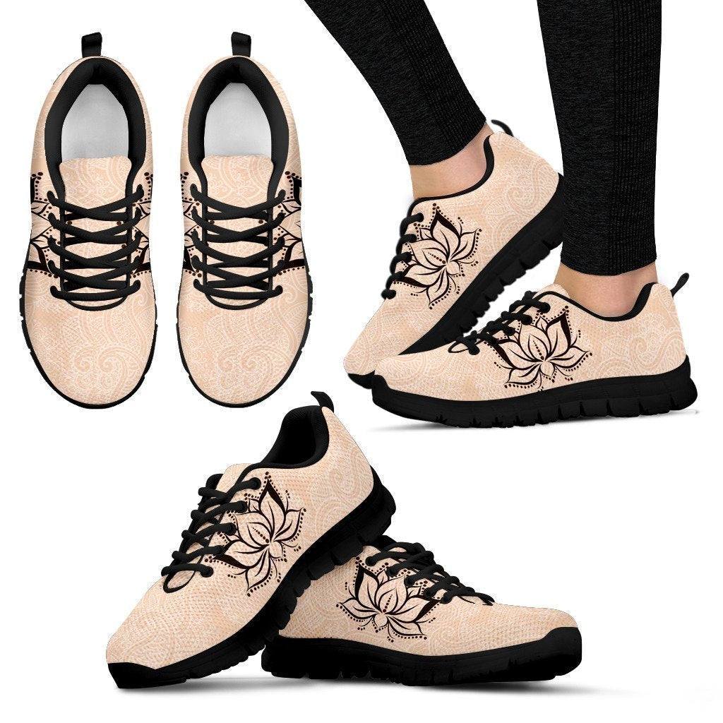 Lotus Flower Women's Sneakers-6teenth World™-Women's Sneakers-US5 (EU35)-Vibe Cosy™