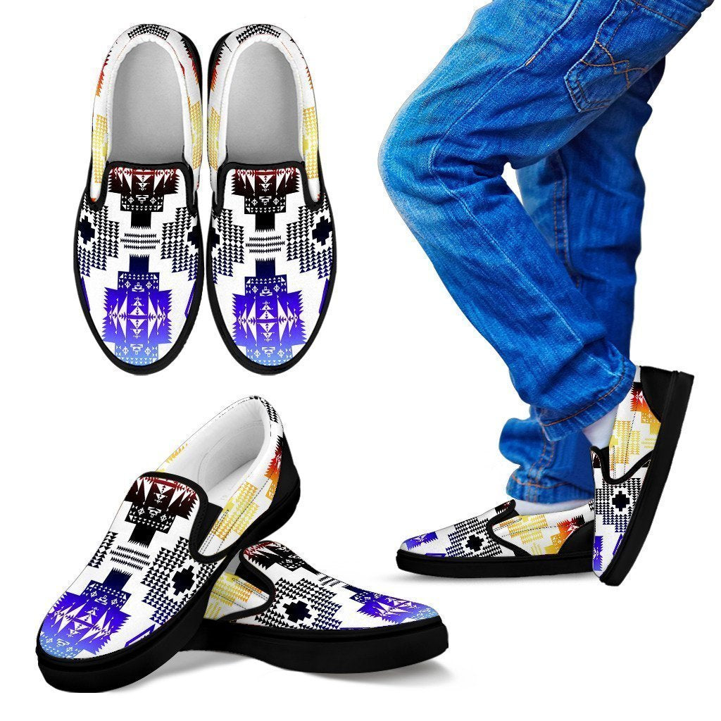Seven Tribes Horizon White Sopo Kid's Slip Ons-6teenth World™-Kid's Slip Ons-11 CHILD (EU28)-Vibe Cosy™