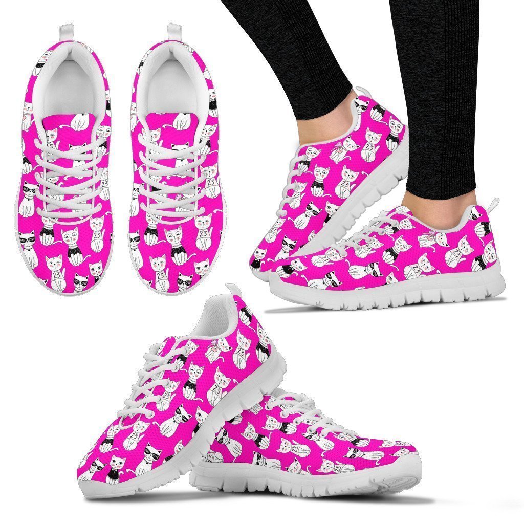 Women's Cat Pink Sneakers-6teenth World™-Women's Sneakers-US5 (EU35)-Vibe Cosy™