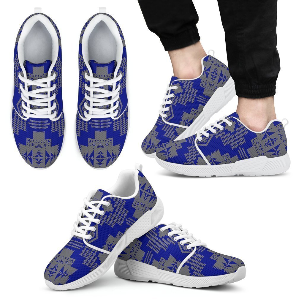 Seven Tribes Blue with Gray Sopo Men's Athletic Sneakers White Sole-6teenth World™-Men's Athletic Sneakers-US5 (EU38)-Vibe Cosy™