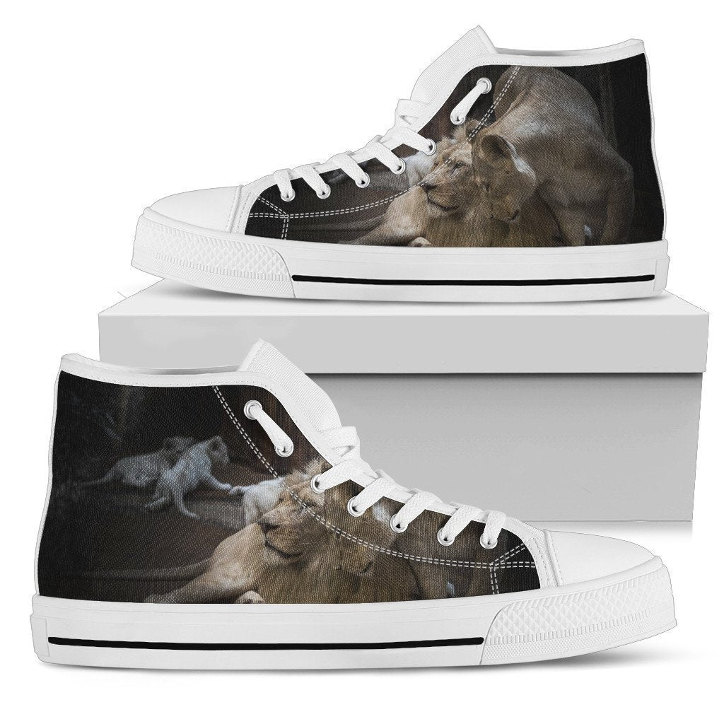 Black Lion white toe-6teenth World™-Men's High Top Shoe-US5 (EU38)-Vibe Cosy™