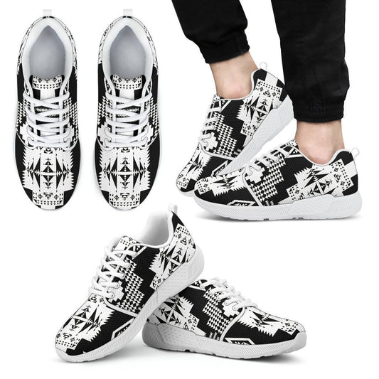 Seven Tribes Black with White Sopo Men's Athletic Sneakers White Sole-6teenth World™-Men's Athletic Sneakers-US5 (EU38)-Vibe Cosy™