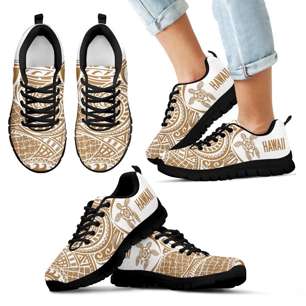 Hawaii Turtle Polynesian Sneakers - Circle Style - Golden 02 - AH J9-SNEAKERS-Alohawaii-Kid's Sneakers - Black - 5-11 CHILD (EU28)-Black-Vibe Cosy™