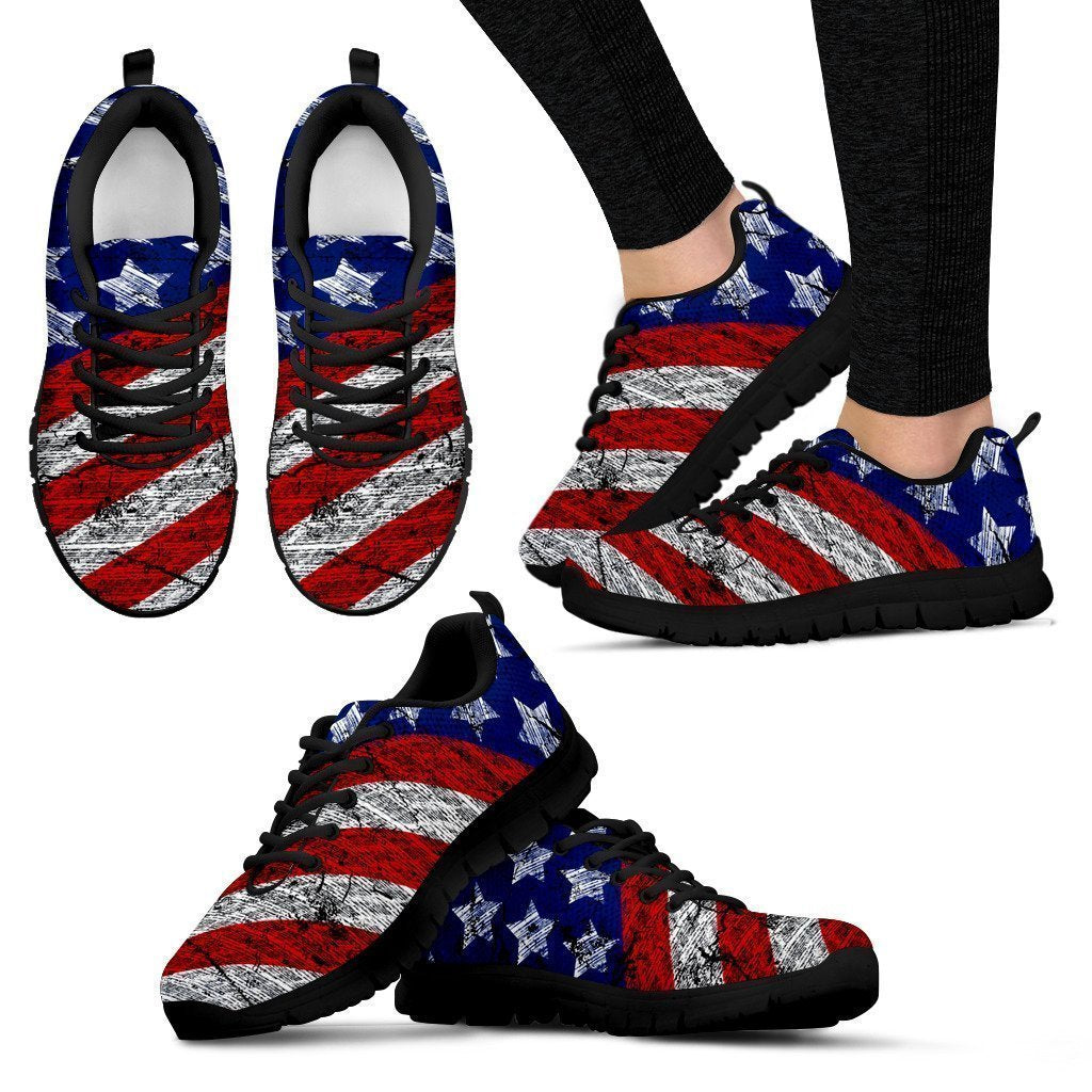 American Pride Women's Sneakers (Black)-6teenth World™-Women's Sneakers-US5 (EU35)-Vibe Cosy™