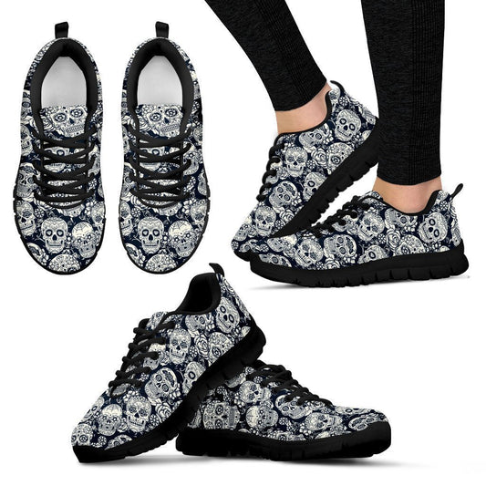 Skulls Black Women's Sneakers-6teenth World™-Women's Sneakers-US5 (EU35)-Vibe Cosy™