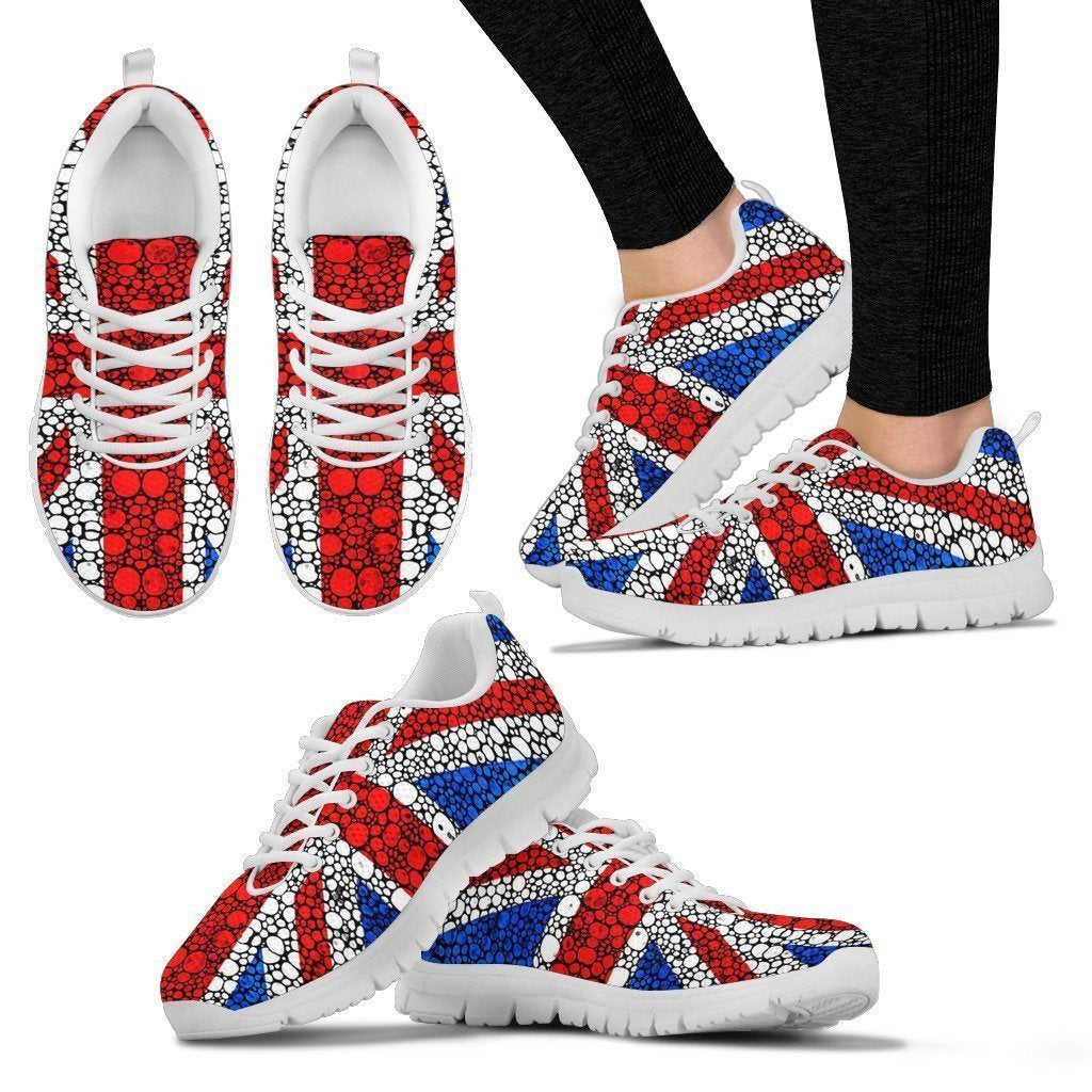 White Britain Flag Women's Sneakers-6teenth World™-Women's Sneakers-US5 (EU35)-Vibe Cosy™