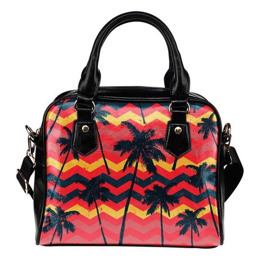 Coconut Tree Shoulder Handbag 01 - AH-SHOULDER HANDBAGS-Alohawaii-Shoulder Handbag-Black-PU leather-Vibe Cosy™