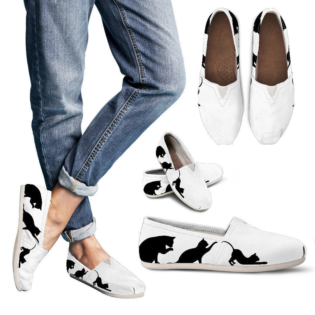 B&W Cat Women's Casual Shoes-6teenth World™-Women's Casual Shoes-US6 (EU36)-Vibe Cosy™