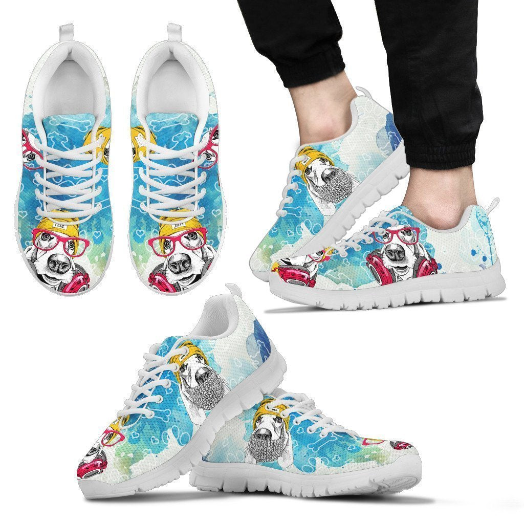 Basset Hound Men's Sneakers-6teenth World™-Men's Sneakers-US5 (EU38)-Vibe Cosy™