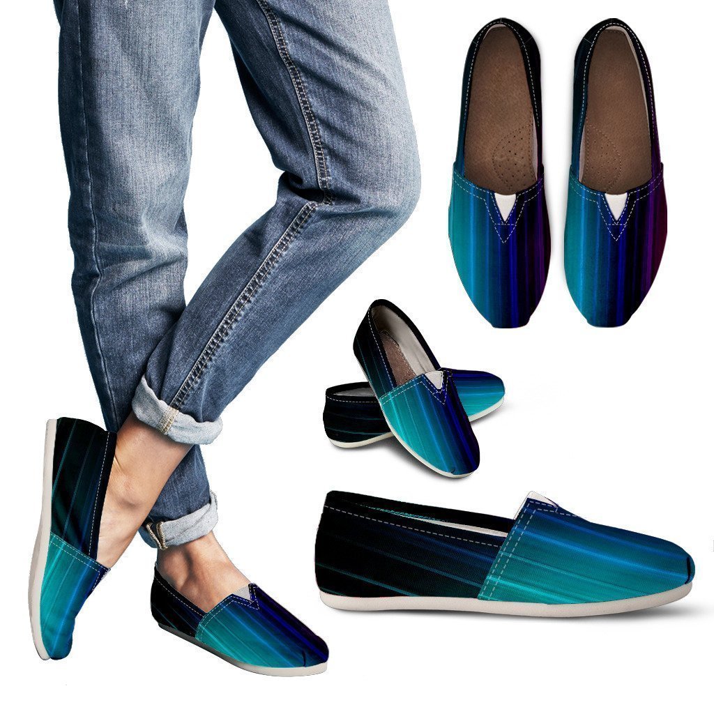 Blue/ Red Striped Women's Casual Shoes-6teenth World™-Women's Casual Shoes-US6 (EU36)-Vibe Cosy™