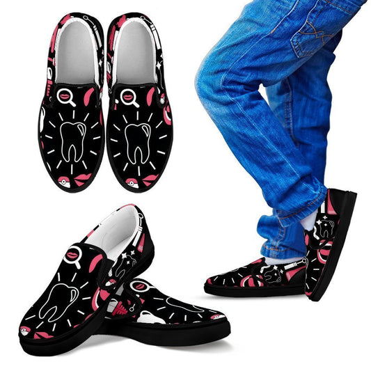 Dental Hygienist Kid's Slip Ons-6teenth World™-Kid's Slip Ons-11 CHILD (EU28)-Vibe Cosy™
