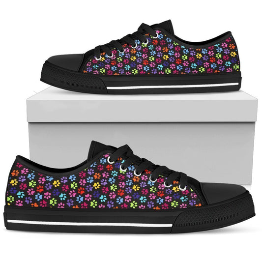 Painted Paws Black Low Top Sneaker-6teenth World™-Women's Low Top Shoe-US5.5 (EU36)-Vibe Cosy™