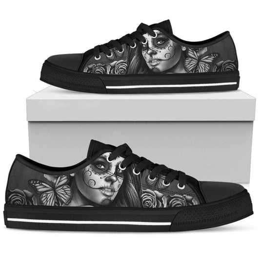 Women's Low Tops Calavera Gray (Black Soles)-6teenth World™-Women's Low Top Shoe-US5.5 (EU36)-Vibe Cosy™