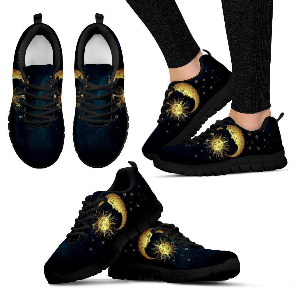 Moon and Sun Black Women's Sneakers-6teenth World™-Women's Sneakers-US5 (EU35)-Vibe Cosy™
