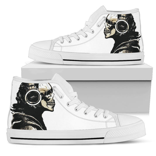 Skull Shoes-Shoes-6teenth Outlet-Mens High Top - White - Skull Shoes-US5 (EU38)-Vibe Cosy™